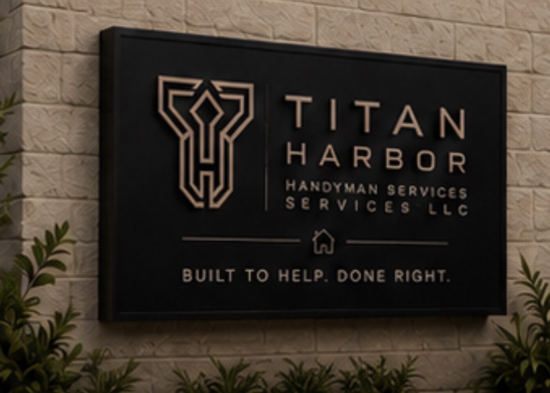 Titan Harbor Handyman Services sign — Built to Help. Done Right.